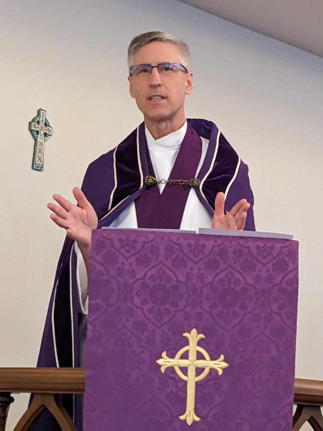 The Rev. Mark Brooks, Curate in Purple Cloak
