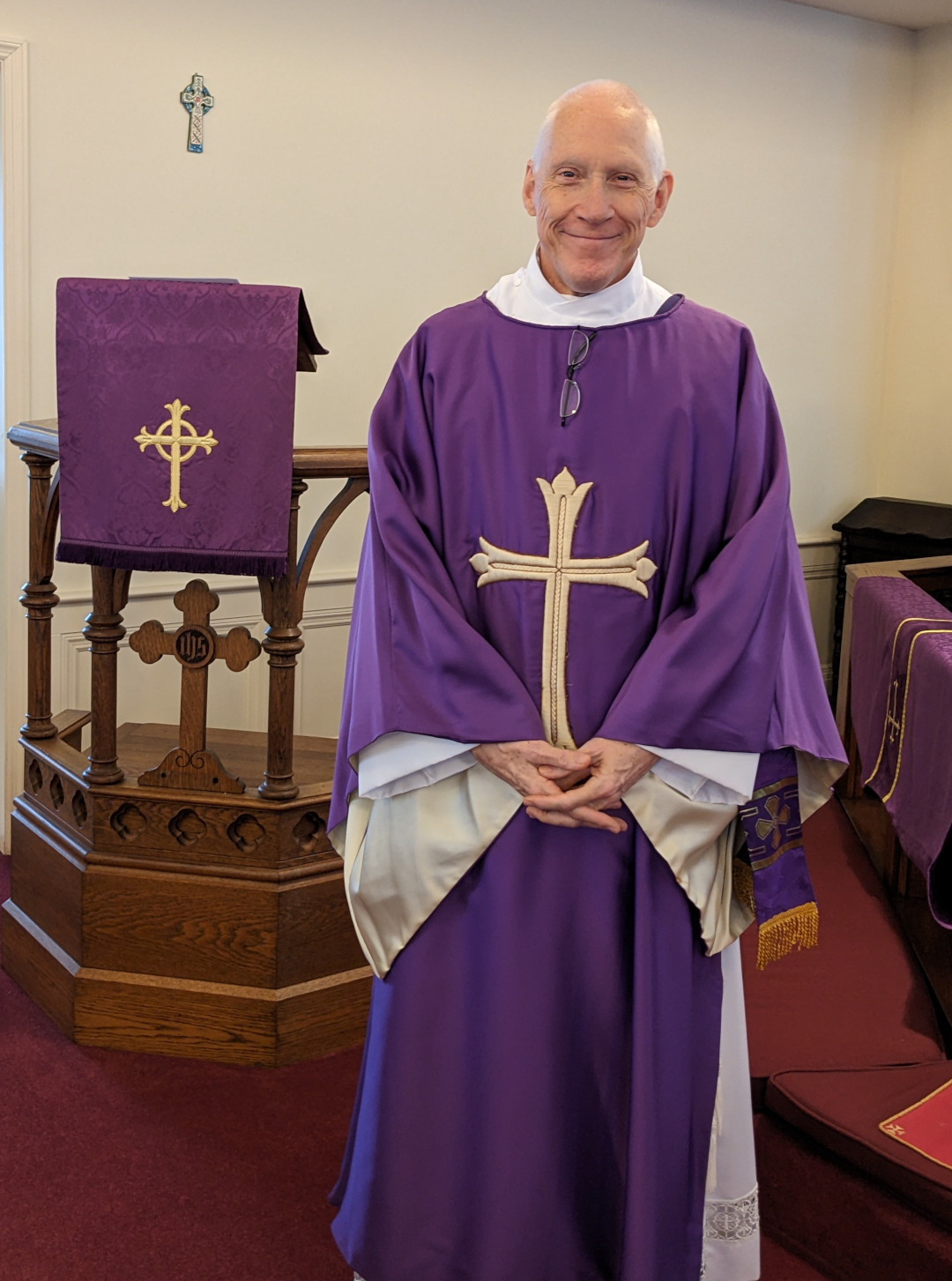 The Rev. Mr. Daniel Farley, Deacon in Purple Robe