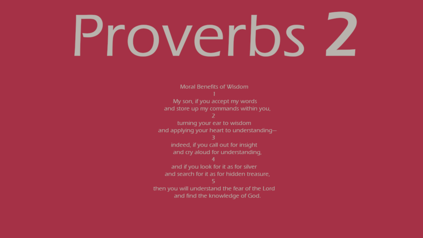 Proverbs 2 of the NIV Bible - Moral Benefits of Wisdom